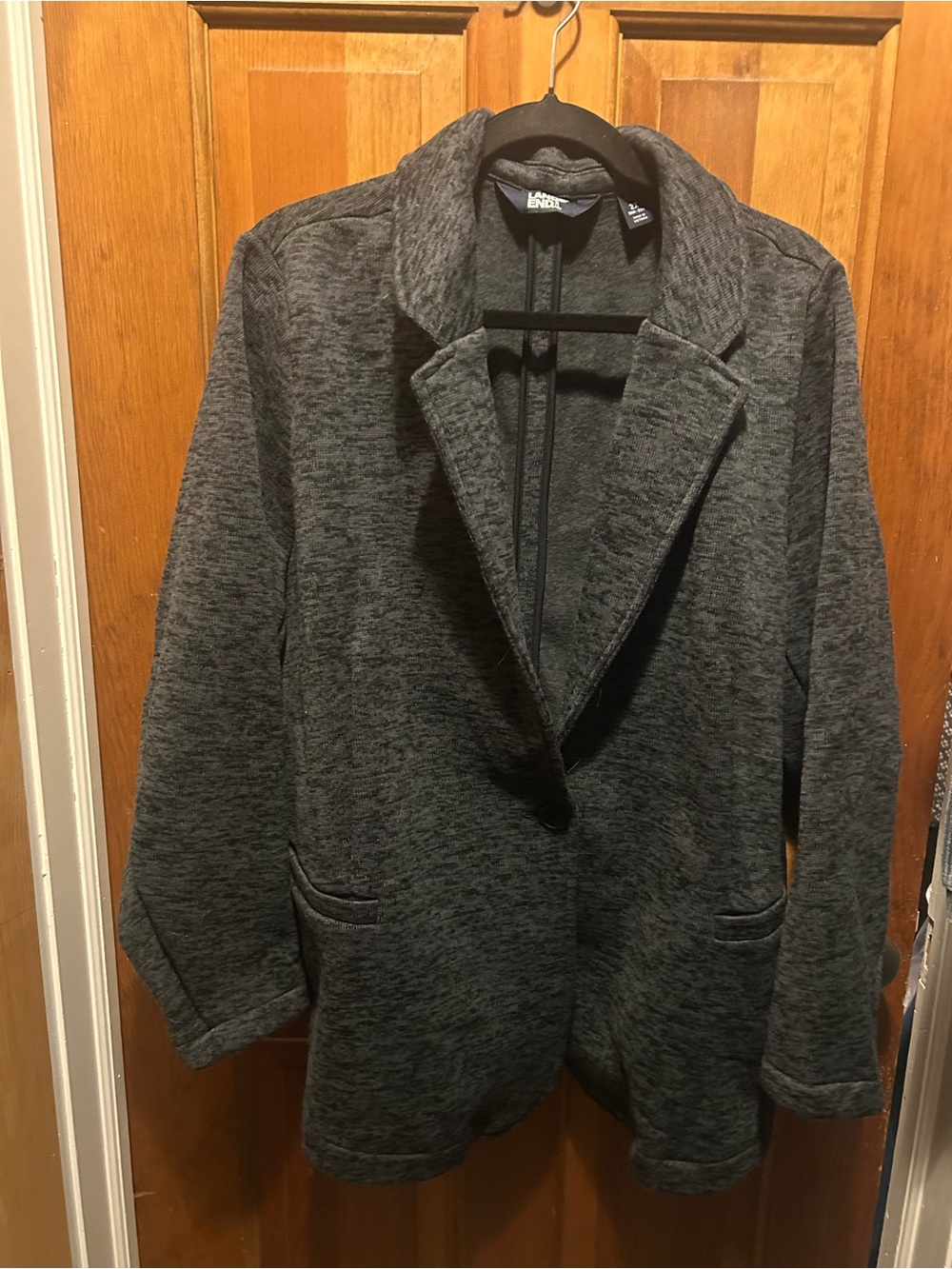 Lands' End Dark Gray Knit Blazer